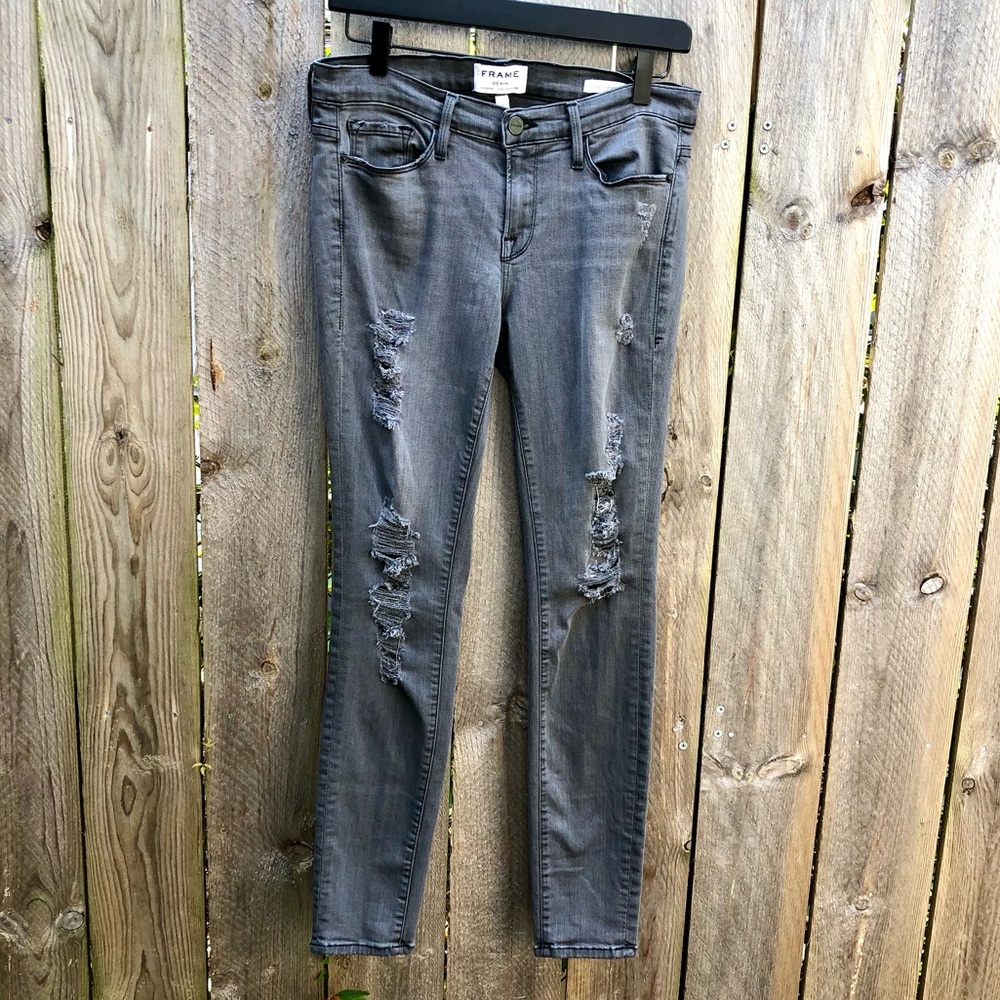 *🎉HP🎉 Frame Denim | Le Skinny de Jeanne Distressed Sz 29 - Picture 6 of 13